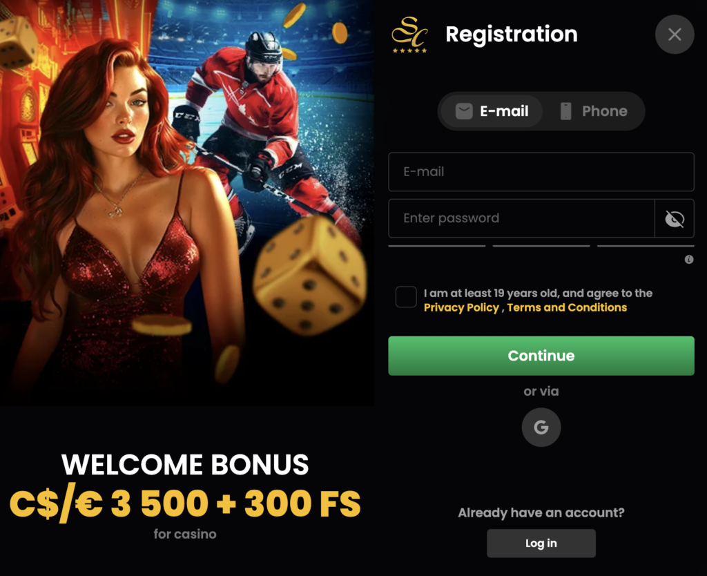 Slots City Registration Form